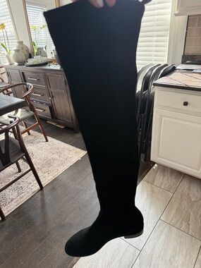 AND Black Over-the-Knee Knit Sock Boot